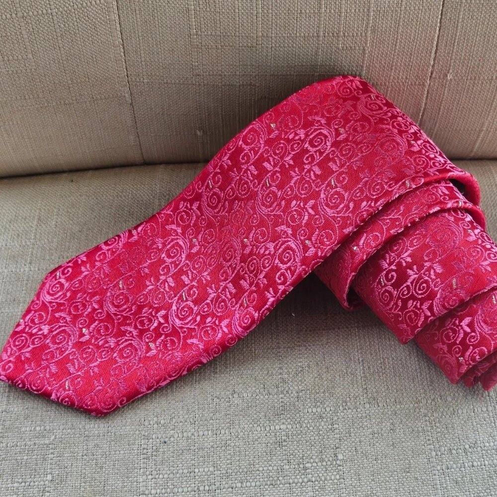 Vannotensa Men Tie Red/Pink Tone Christmas Gift Necktie Fancy Classic Tie New